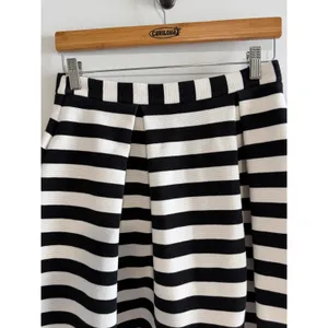 Boden Striped Skirt Woman's Black White Cotton Preppy Minimalist Pockets Size 12 thumbnail 10