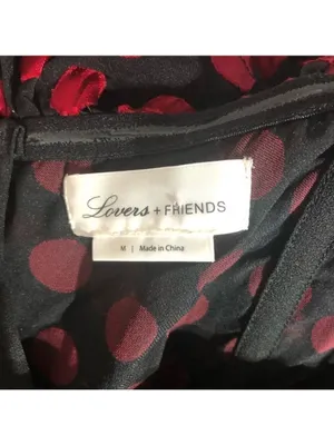 Lovers and Friends Mini Dress ruffle Red Polka Dot Parisian cocktail whimsical M thumbnail 9