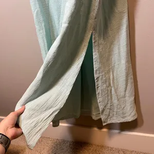 Nomad The Label Mint Green Cotton V-Neck Maxi Dress with Pockets Women's Small thumbnail 5