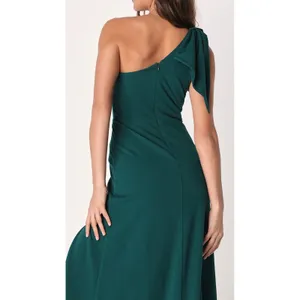 NWT Lulus Small Revel in the Moment Emerald Green‎ One-Shoulder Maxi Dress thumbnail 2