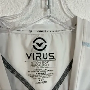 VIRUS Athletic Long-Sleeve X- Form Compression Top Womens Size Large White Black thumbnail 5