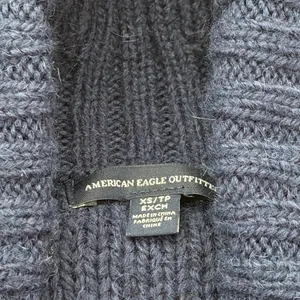 American Eagle Blue and White Holiday Cardigan thumbnail 5