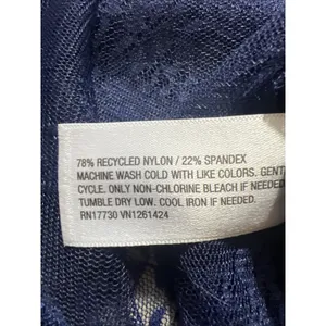 Wild Fable Long Sleeve Mock Turtleneck Lace Shirt Blue Women's XXS thumbnail 4