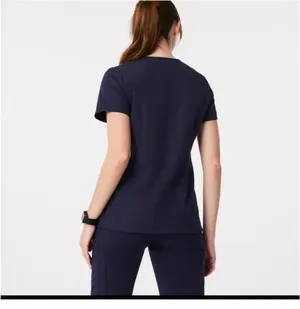 Figs Women's Navy Scrub Set Catarina Top w/ Zamora Jogger Pants Navy thumbnail 2