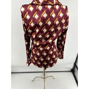 NWT Cupcakes & Cashmere Geo Print Faux Wrap Blouse Long Sleeve S thumbnail 11