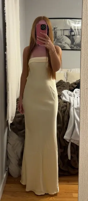 yellow wedding guest dress thumbnail 1