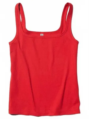 Uniqlo Pointelle Tank Top NWT Red Medium thumbnail 1