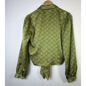 Urban Outfitters medium satin 70's retro disco willow tie green 60's party thumbnail 9