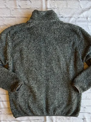Uniqlo Fuzzy Fleece Full Zip Jacket Green Grey Mens Large Fall Outdoor Hiking thumbnail 10