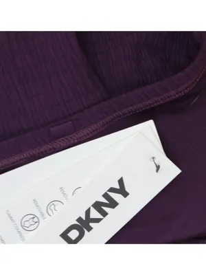 NWT DKNY Shirred One-Piece Swimsuit Textured DIMMS605 Port Texture Purple L thumbnail 10