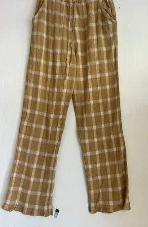 Billabong Tan Plaid Trousers thumbnail 1