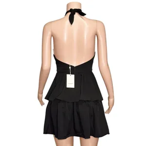 AMANDA UPRICHARD Darby Halter Mini Dress, Black, XS thumbnail 9