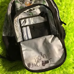 LIGHT BLUE AND BLACK DESIGNED L.L. BEAN BACKPACK thumbnail 6
