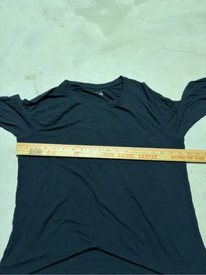 Aerie offline Black Long-Sleeve Ribbed Crewneck Shirt medium thumbnail 4