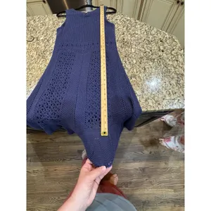 Lilly Pulitzer Molly Navy Harbor Crochet Sleeveless Sweater Dress Size Large thumbnail 10