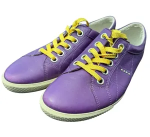 ECCO Spikeless Golf Shoe Size 40 Imperial Purple LSU Colors thumbnail 1