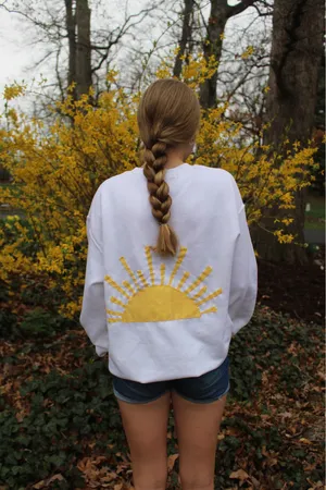 sun patchwork crewneck White Size s thumbnail 3