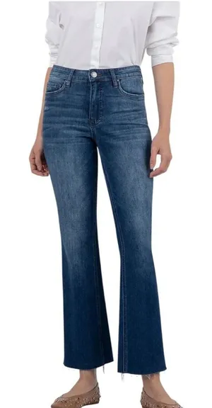 Banana Republic High Rise Flare Jeans Womens 31" Raw‎ Hem Denim Super Stretch thumbnail 1