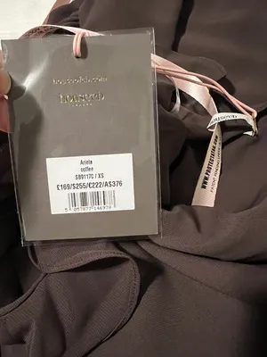 Ariela Ruffle Side Slit Gown in Coffee thumbnail 6