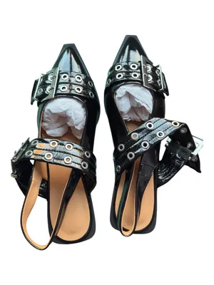 Buckle Slingback Ballet Flats Women Size 9 Wide Welt Strappy Ballerina Shoes thumbnail 2