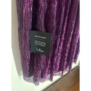 Lulus XL Purple Metallic Pleated Mini Dress NWT Deep V Party Cocktail Dress thumbnail 7