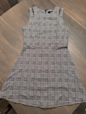 black and white plaid dress thumbnail 1
