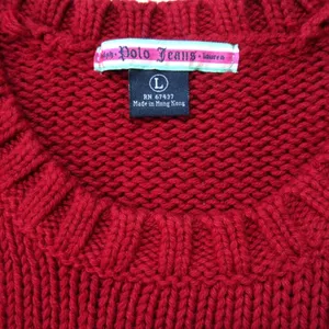 NWT Polo Jeans Co Ralph Lauren American Flag Cotton Crewneck in Red Sweater L thumbnail 4