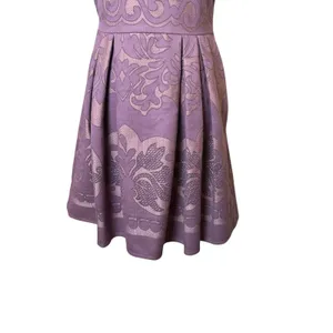 Altar'd State Purple Fit and Flare Dress Medium Lace Print Party Cocktail Easter thumbnail 3