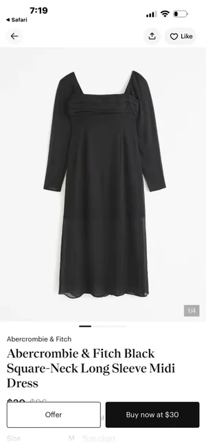 Abercrombie Black Midi Dress thumbnail 3