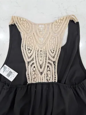 Liberty Love Black Jumpsuit with Cream Crochet Back thumbnail 8