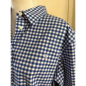 Lauren Ralph Lauren Blue Checkered Long Sleeve Button Down Size XL thumbnail 3