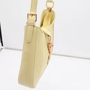 Unbranded Shoulder Bag Womens OS Hobo Piston Lock Pastel Yellow Minimalist EX thumbnail 4