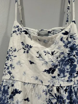Lulus Mykonos Mood Ivory Floral Print Tie-Strap Tiered Midi Dress S/M? thumbnail 5