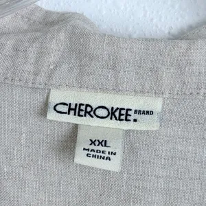 Minimalist 100% Linen Chore Jacket Beige Cherokee XXL Button Up Shacket thumbnail 3