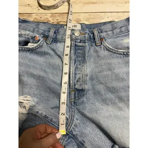 AGOLDE Distressed Frayed Hem Denim Shorts Jorts Women's Size 29 Button Fly Raw thumbnail 5