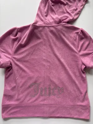 Juicy Couture Dewberry Pink Terry Rhinestone Hoodie Shorts Set NWT L Y2K thumbnail 5