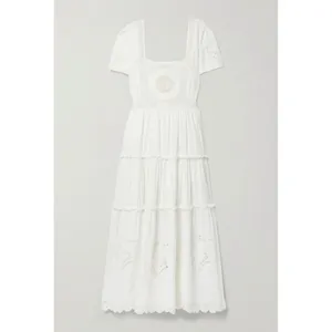 LoveShackFancy Prairie‎ Midi Dress True White Size 0 NWT thumbnail 6