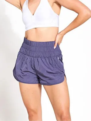 Free People Movement The Way Home Run Shorts Deep Sea Indigo Purple XS thumbnail 1
