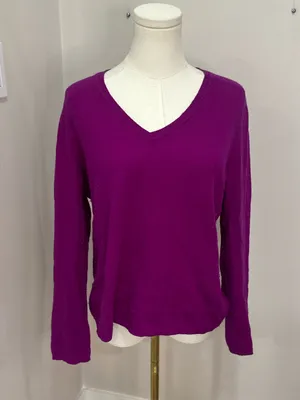 Charter Club Cashmere Charter Club Womens Large V Neck 100% Cashmere Sweater thumbnail 2