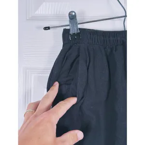 Abercrombie & Fitch Gemma Linen Blend Wide Leg Pant Size XXS Short Black Minimal thumbnail 7