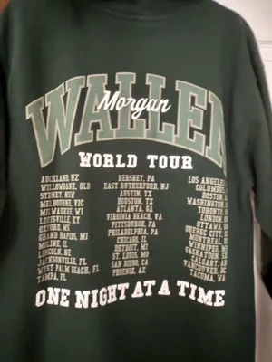 Morgan Wallen Hoodie Green Size M thumbnail 3