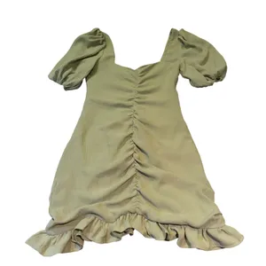 Lush Clothing Mini Dress Womens Small Pistachio Green Ruched Puff Sleeve Cottagecore thumbnail 3