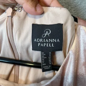 Adrianna Papell Velvet‎ Twist Front Maxi Dress Blush Pink Sz 12 Wedding Formal thumbnail 6