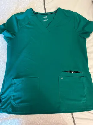Hunter Green Scrub Top Size L thumbnail 1