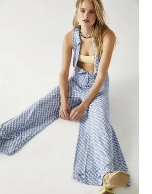 Free people Shayla Halter Jumpsuit size L thumbnail 3