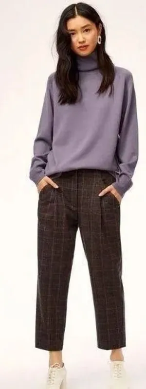 Wilfred Wool Cashmere Blend Chambéry Plaid Pants Cropped Pleated Tartan Size 0 thumbnail 1