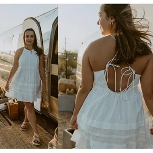 FREE PEOPLE Desert Days Stripe Mini Dress in Ivory Combo Size Medium thumbnail 2