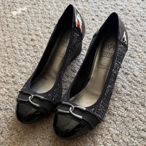 IMPO Women's Black Patent Dress Shoes with Silver Accents Size 9 thumbnail 5