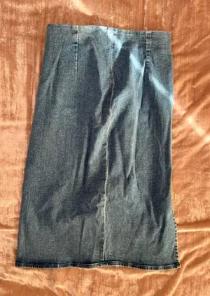 Workshop Republic Clothing High Waisted Denim Pencil Skirt thumbnail 4