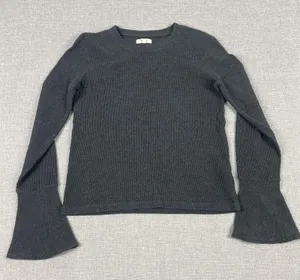 Madewell‎ Sweater Womens Small Gray Crew Neck Bell Sleeve Pullover Lightweight thumbnail 1